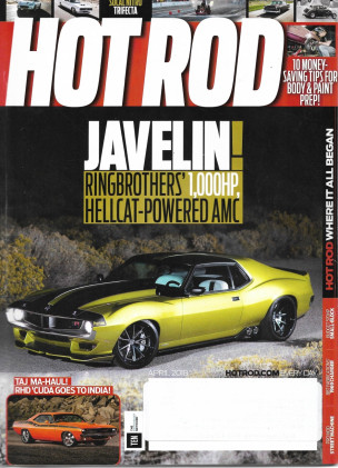 HOT ROD 2018 APR - JAVELIN HELLCAT AMC, RHD CUDA, PAINT PREP, CARS-GUITARS